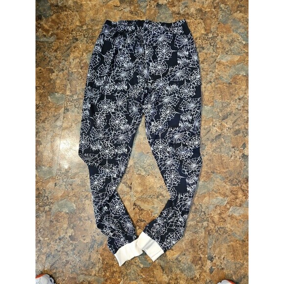 Burt’s Bees Organic Adult Pajama Pants Large Black With Spider Web (A100) - Picture 5 of 8